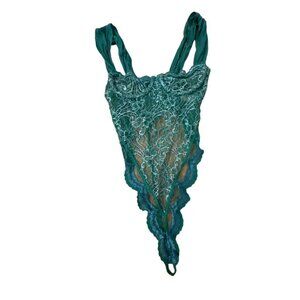 Victorias Secret Womens Vintage Gold Label Thong Teddy Bodysuit Size 34B Lace